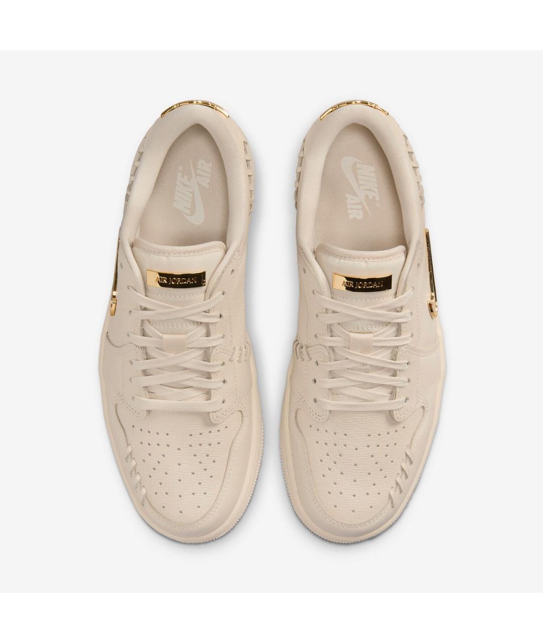 NIKE Бежевые кожаные кроссовки, фото 3