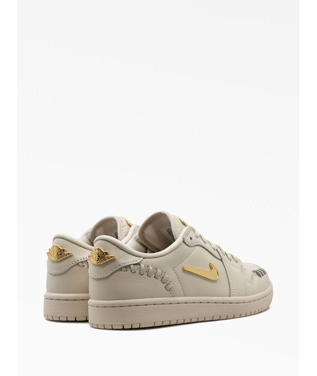 NIKE Бежевые кожаные кроссовки, фото 5