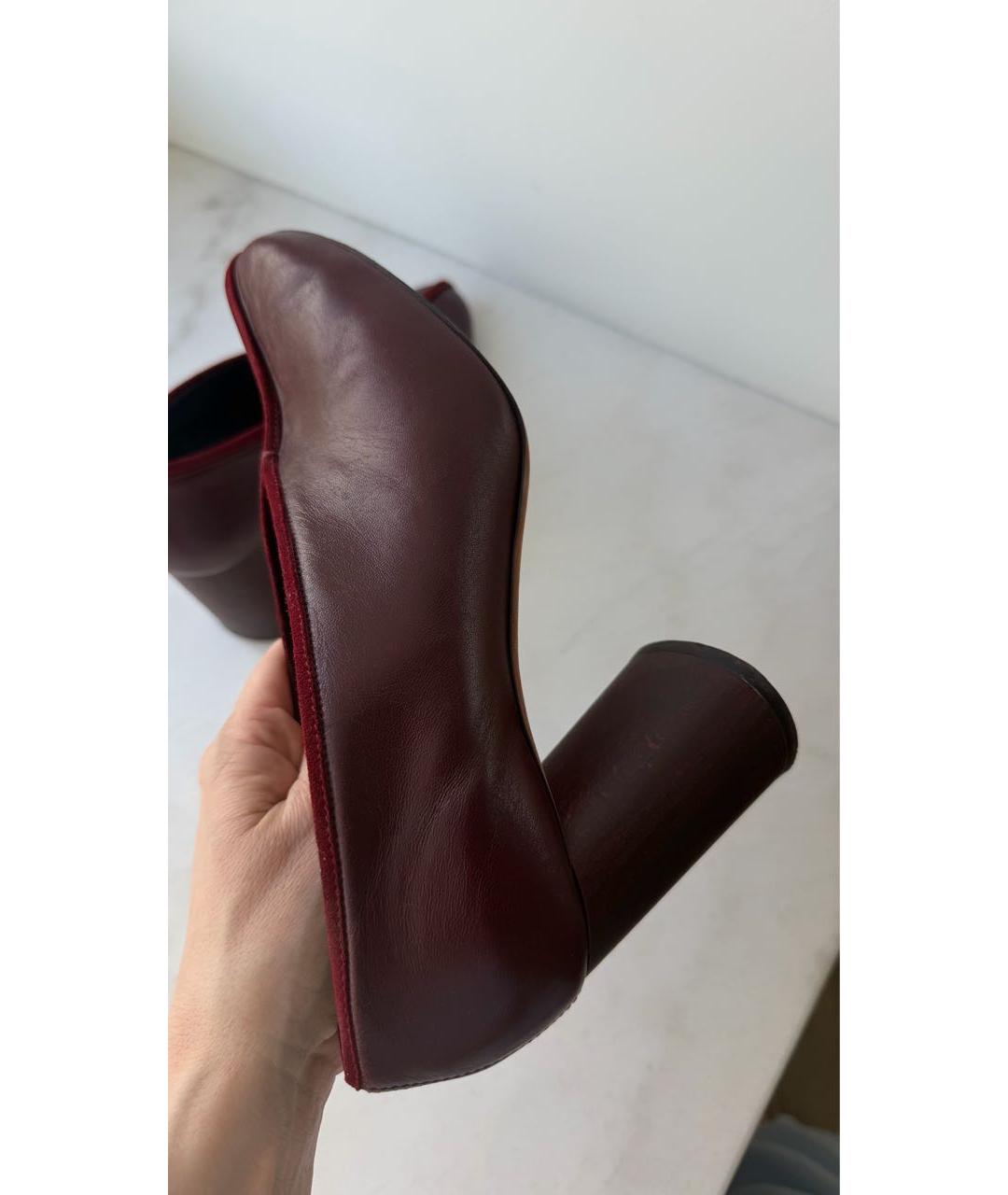 CELINE Бордовые кожаные туфли, фото 4
