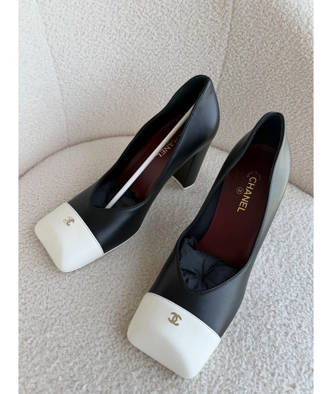 CHANEL Черные кожаные туфли, фото 3