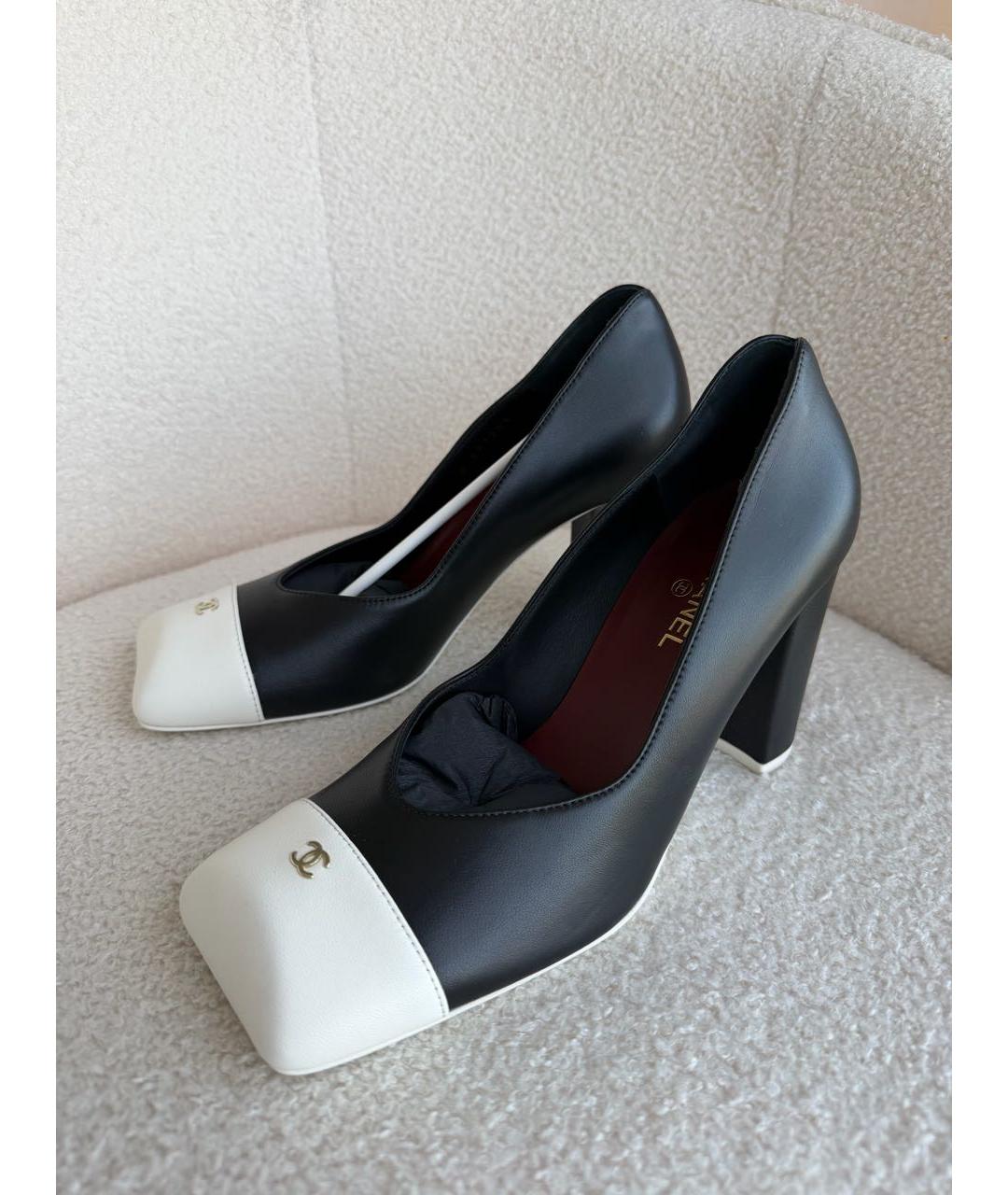 CHANEL Черные кожаные туфли, фото 2