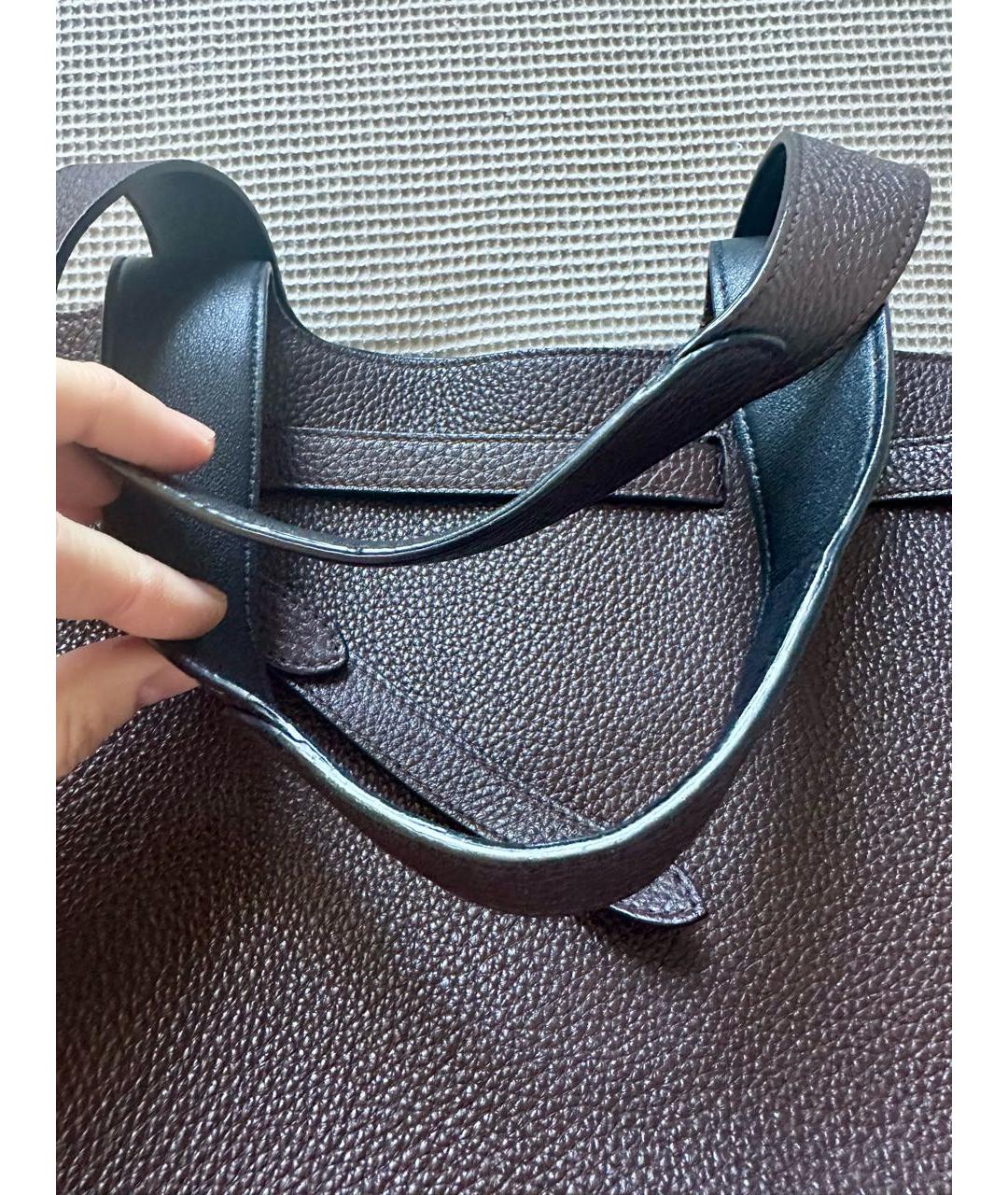 PRADA Бордовая кожаная сумка тоут, фото 6