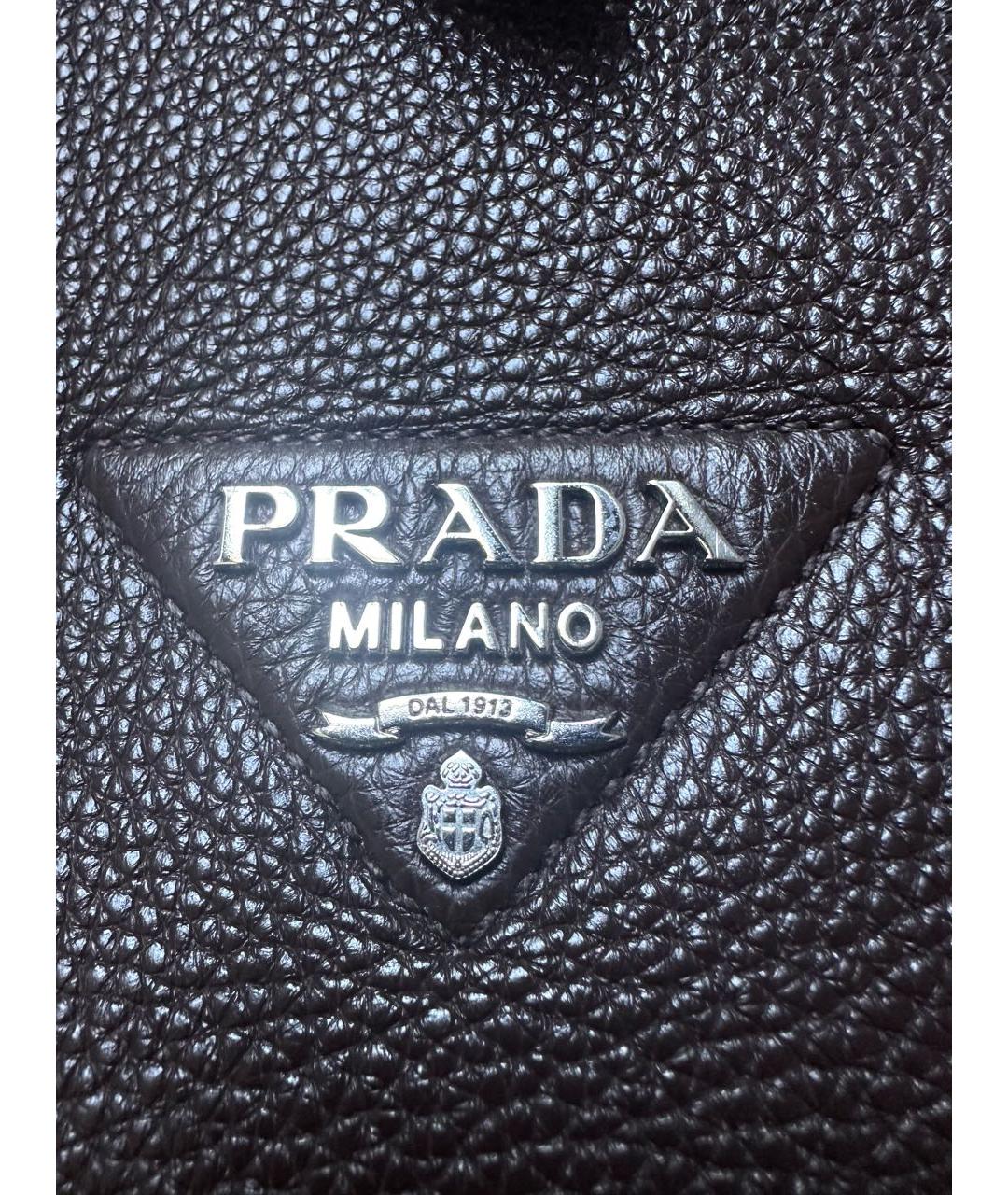 PRADA Бордовая кожаная сумка тоут, фото 4