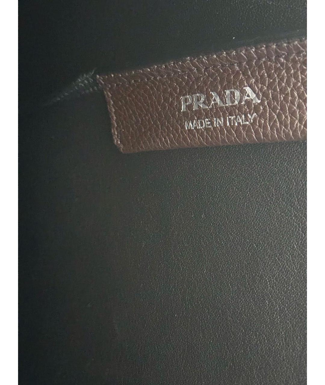 PRADA Бордовая кожаная сумка тоут, фото 5