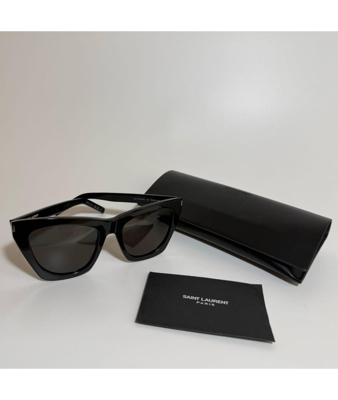 SAINT LAURENT Черные пластиковые солнцезащитные очки, фото 5