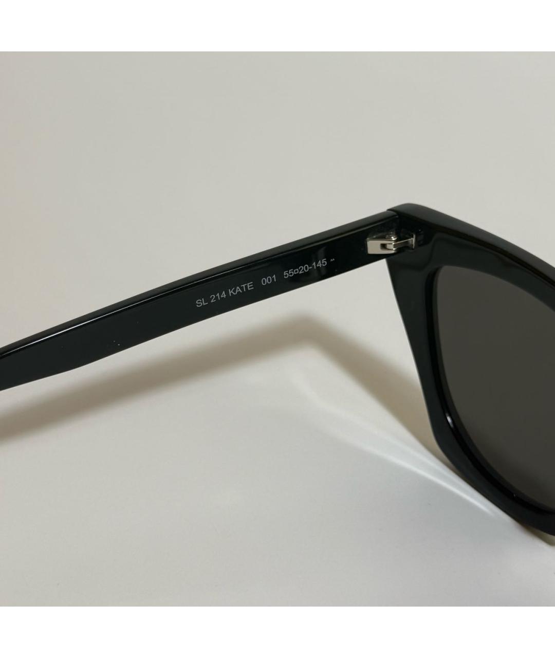 SAINT LAURENT Черные пластиковые солнцезащитные очки, фото 4