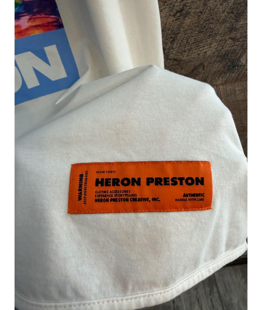 HERON PRESTON Белая хлопковая футболка, фото 4