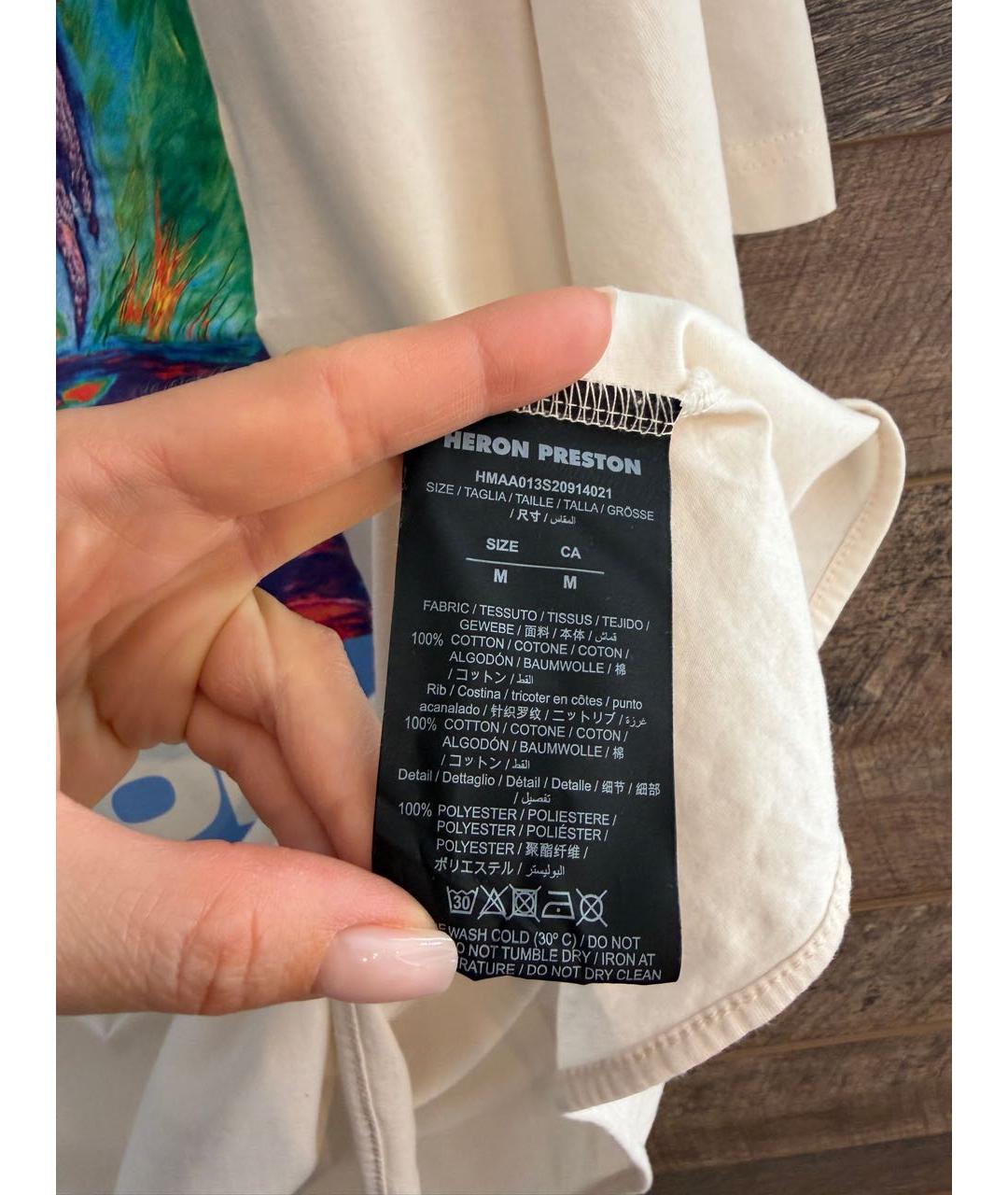 HERON PRESTON Белая хлопковая футболка, фото 7
