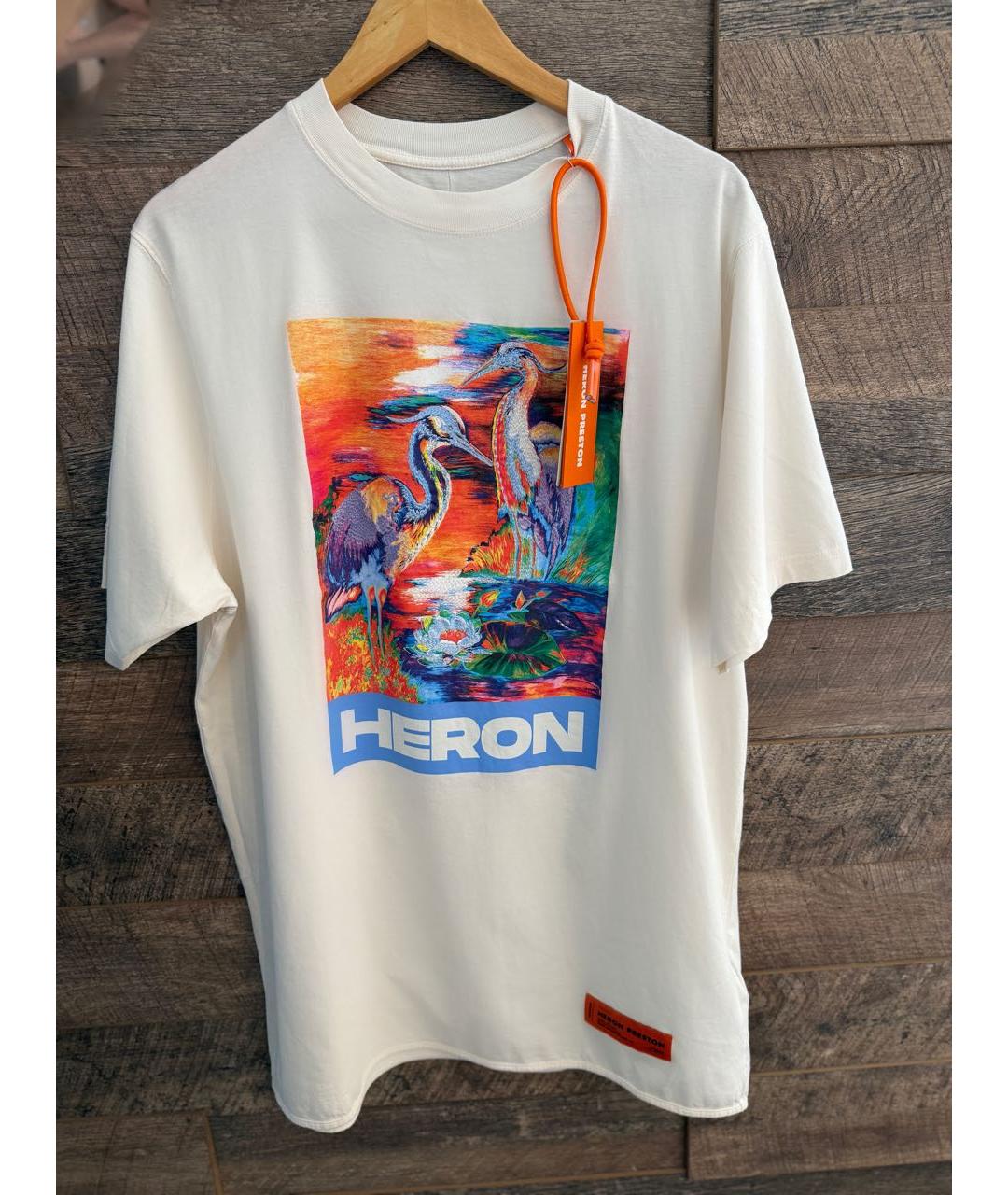 HERON PRESTON Белая хлопковая футболка, фото 9
