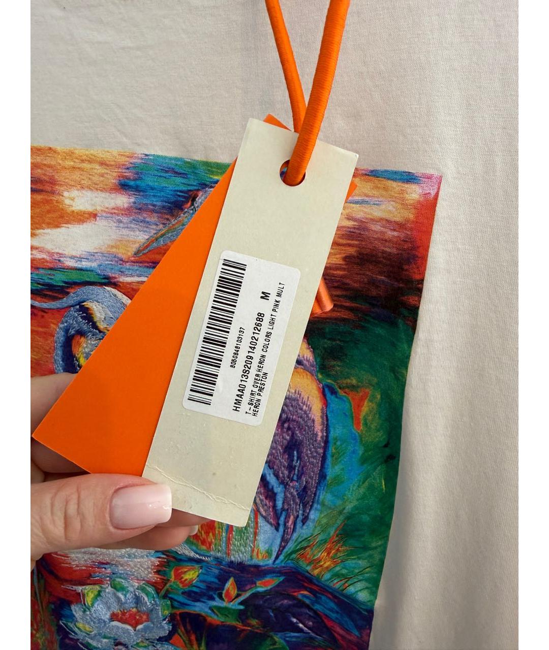 HERON PRESTON Белая хлопковая футболка, фото 6