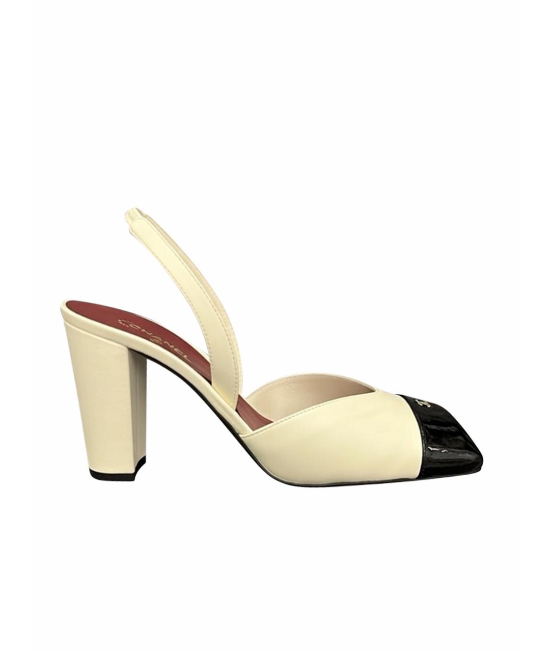 CHANEL Белые кожаные туфли, фото 1