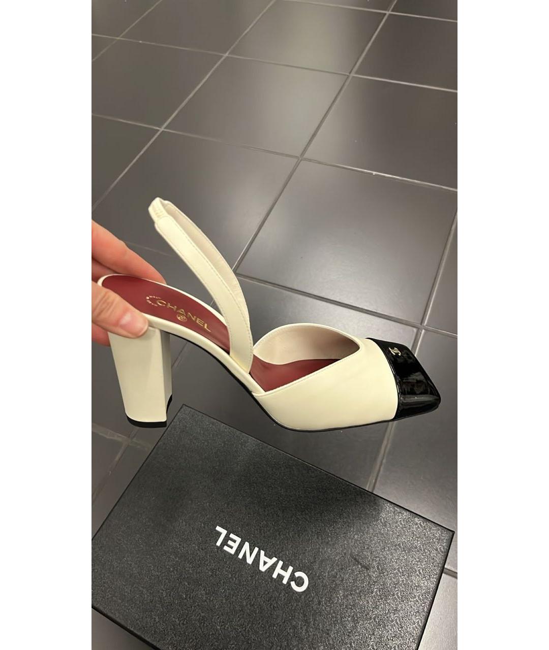 CHANEL Белые кожаные туфли, фото 3