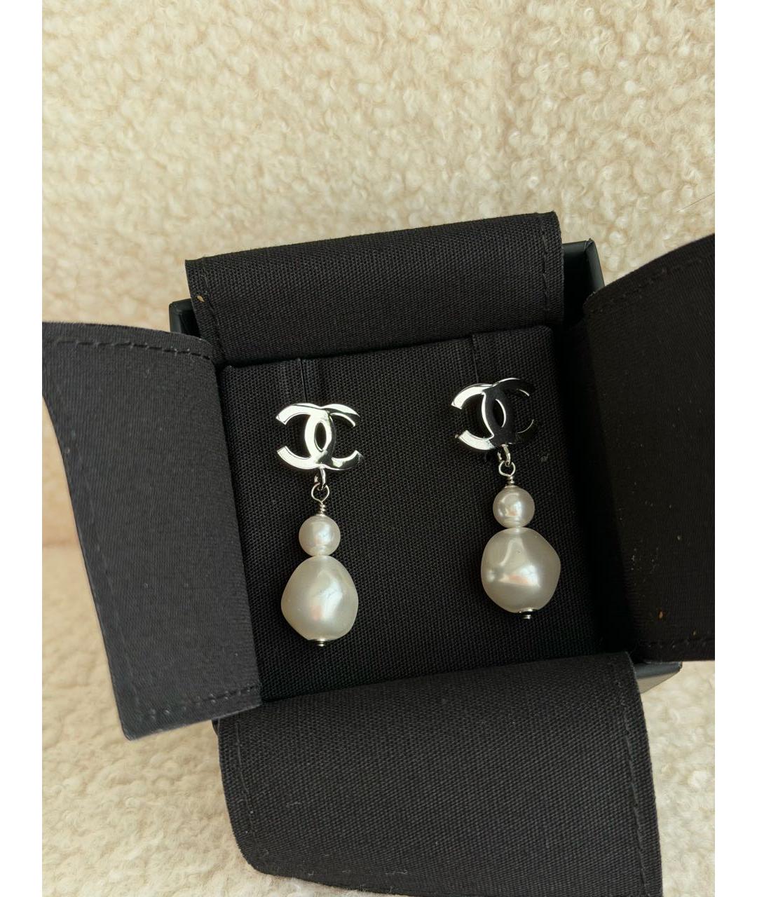 CHANEL Серебряные серьги, фото 3