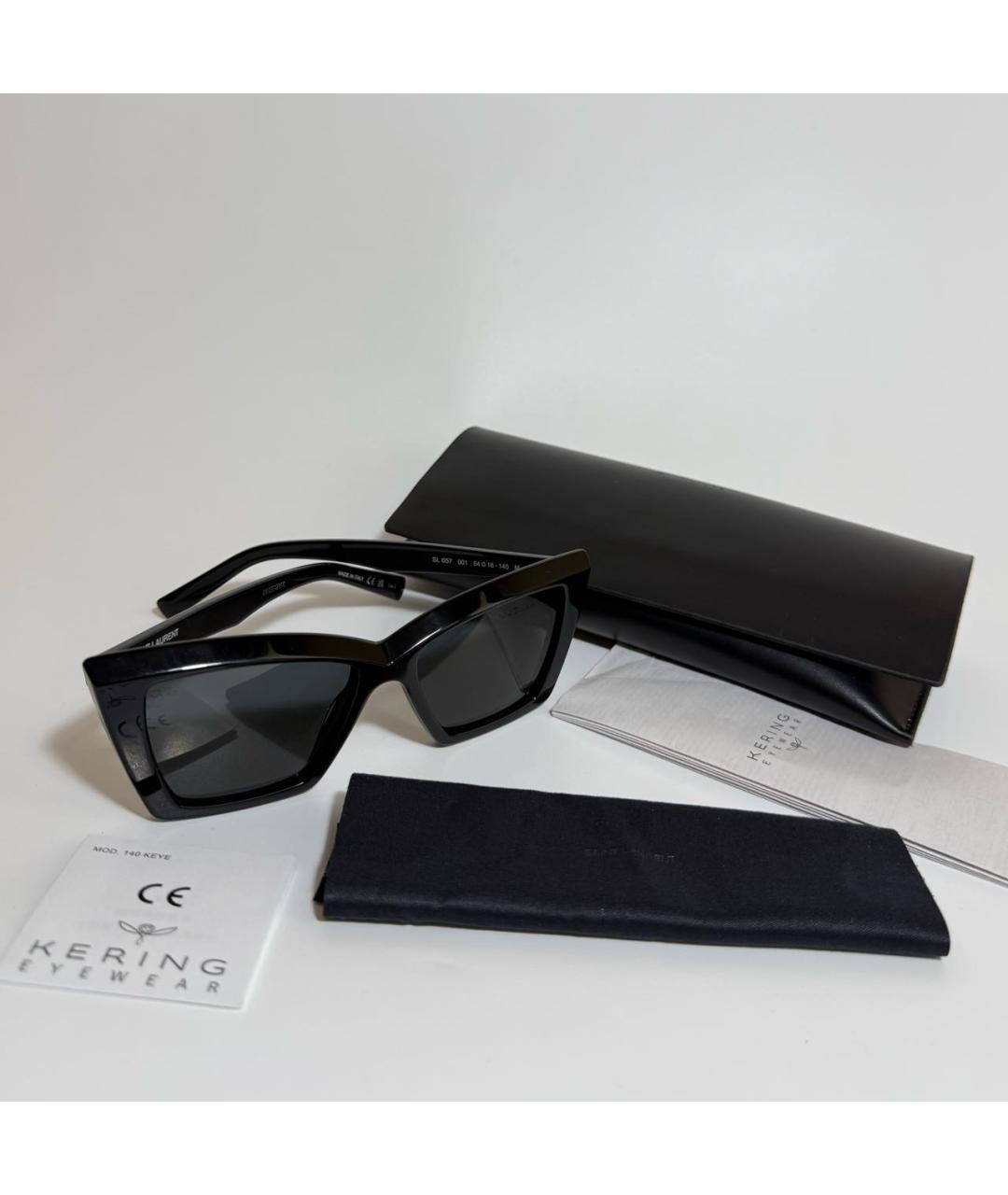 SAINT LAURENT Черные пластиковые солнцезащитные очки, фото 5