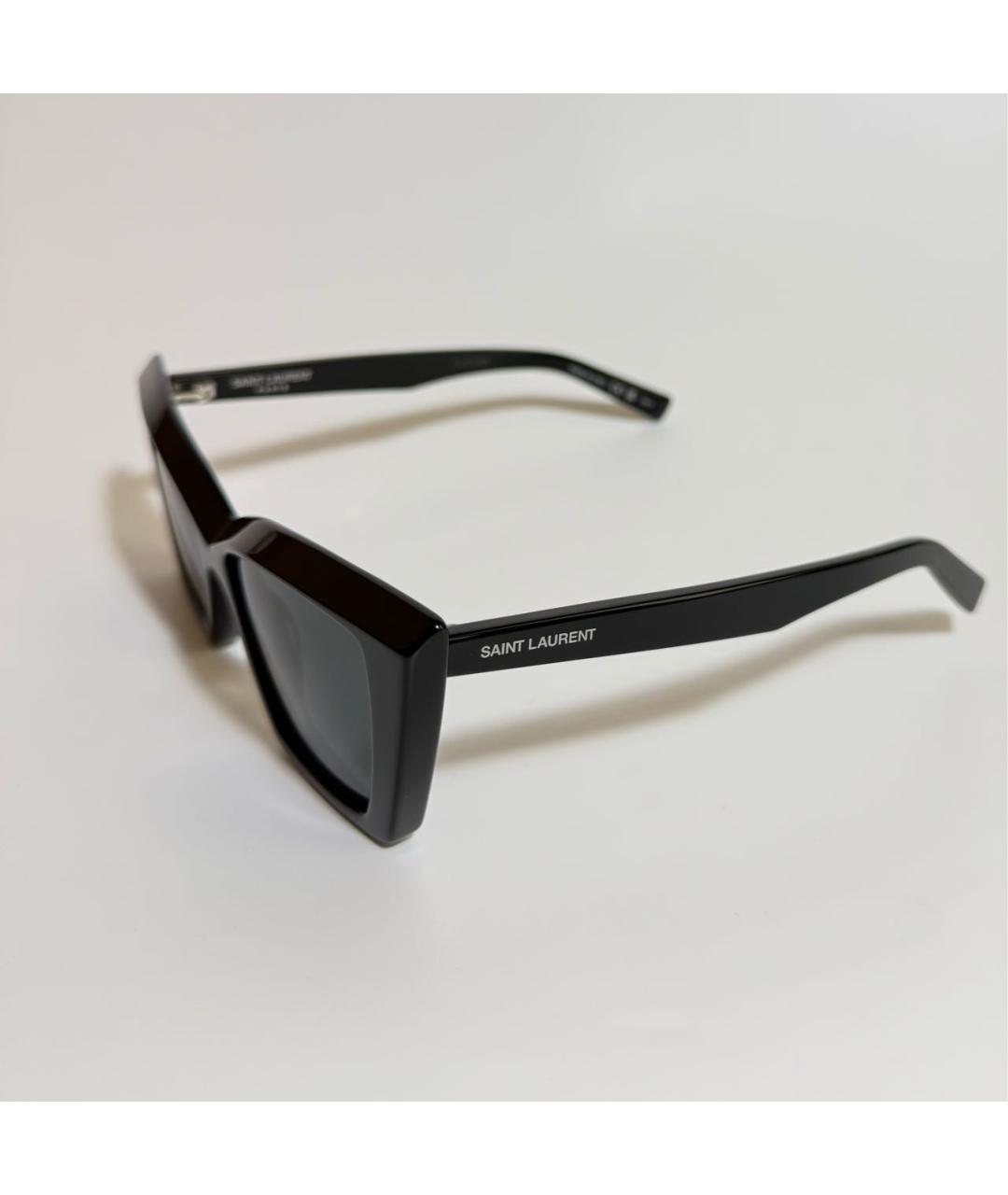 SAINT LAURENT Черные пластиковые солнцезащитные очки, фото 3