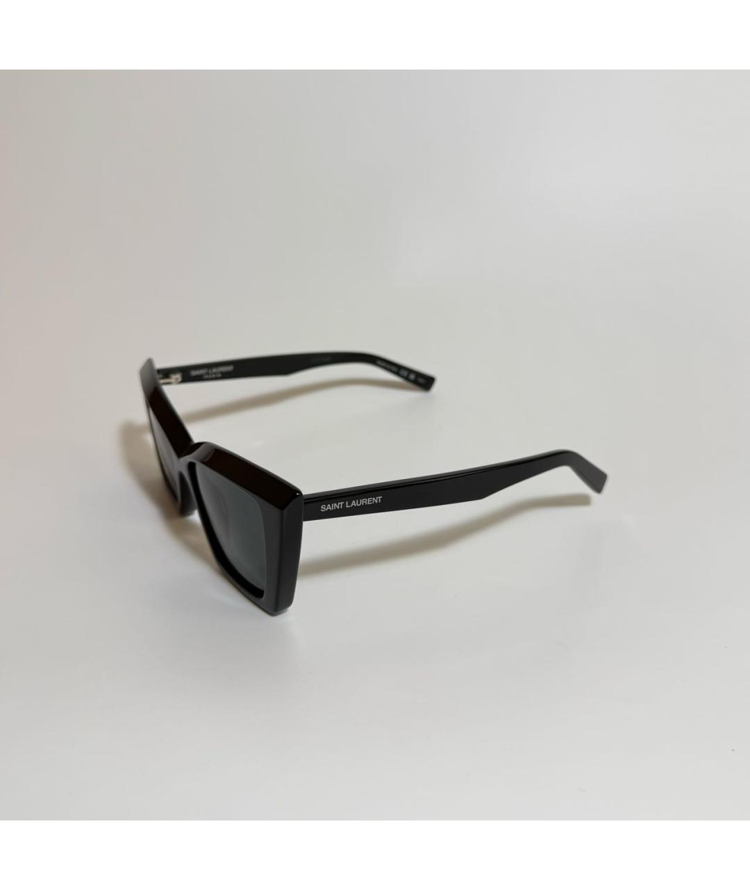 SAINT LAURENT Черные пластиковые солнцезащитные очки, фото 2