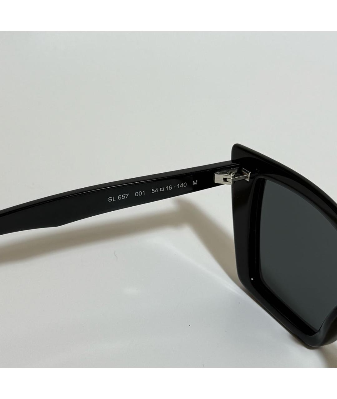 SAINT LAURENT Черные пластиковые солнцезащитные очки, фото 4