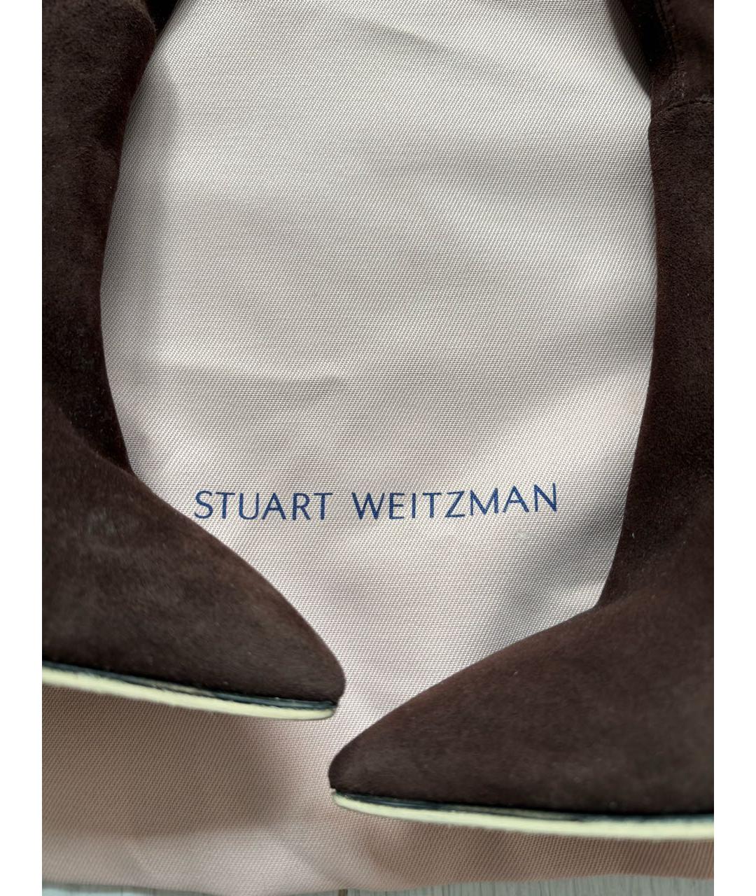 STUART WEITZMAN Коричневые замшевые ботфорты, фото 2