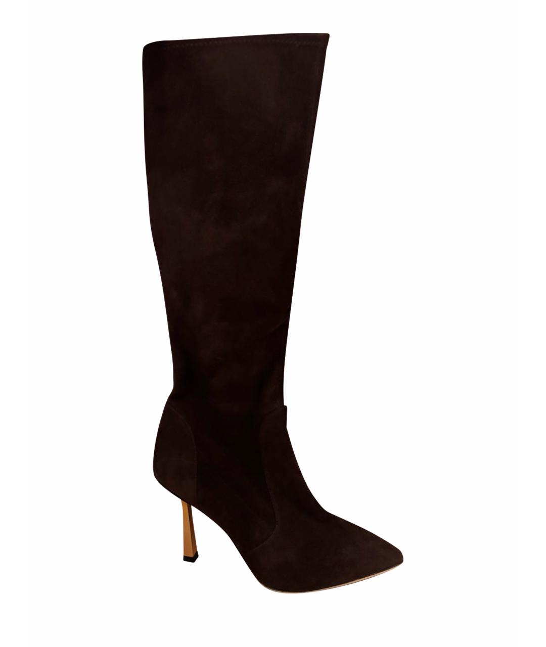 STUART WEITZMAN Коричневые замшевые ботфорты, фото 1