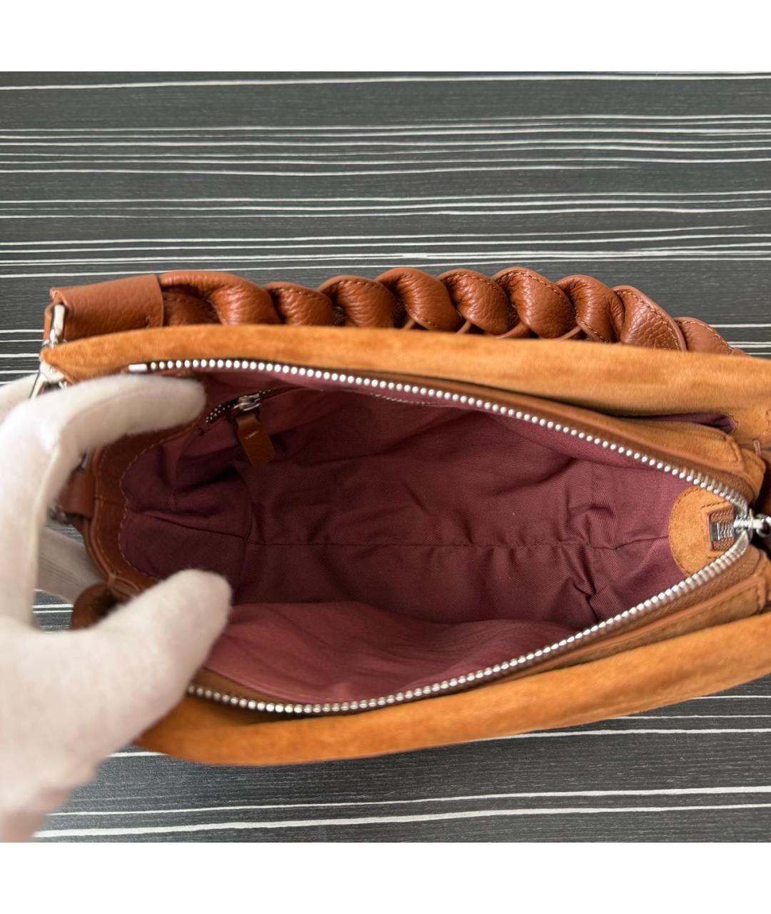 COCCINELLE Коричневая кожаная сумка через плечо, фото 4