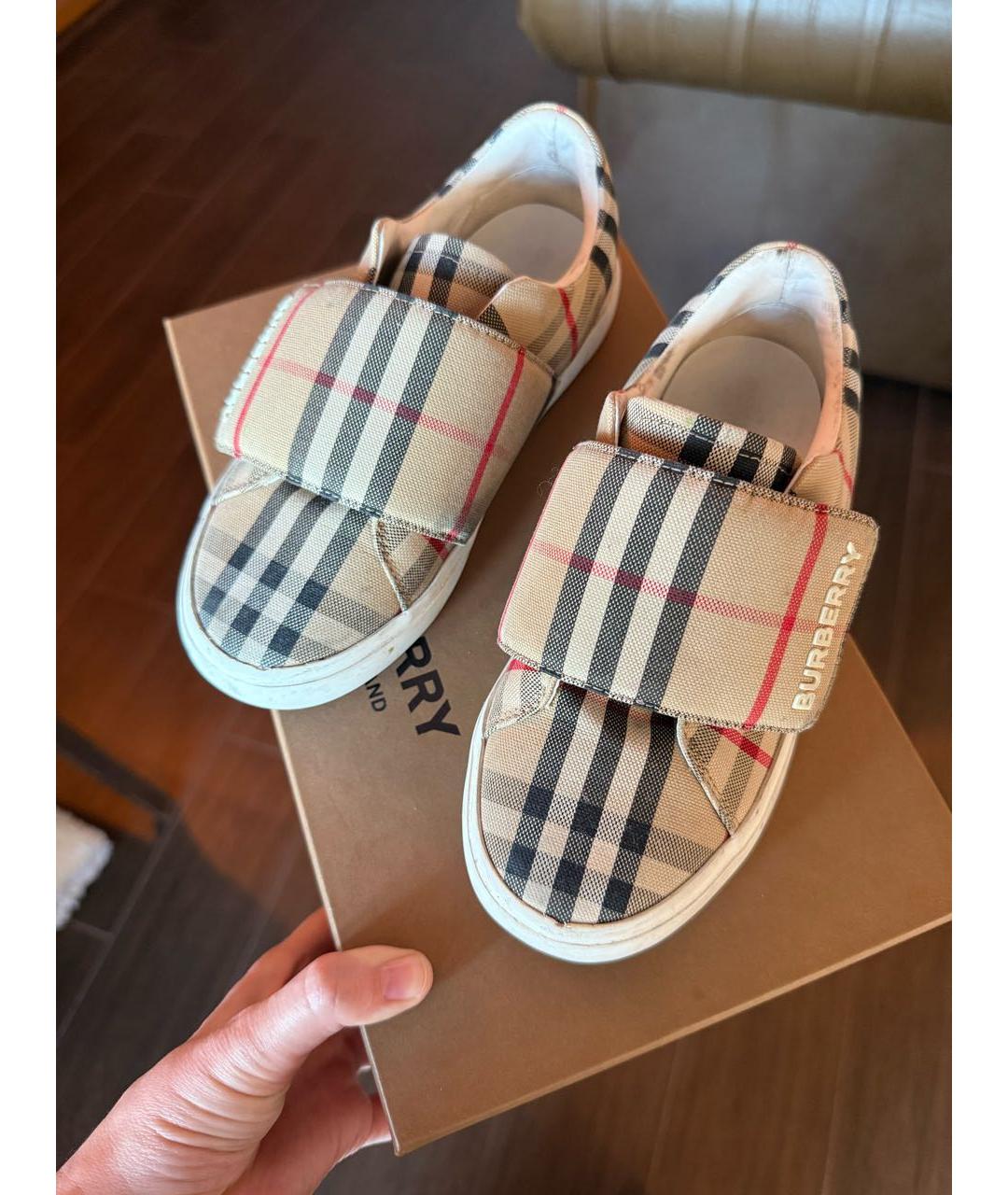 BURBERRY Мульти текстильные кеды, фото 2