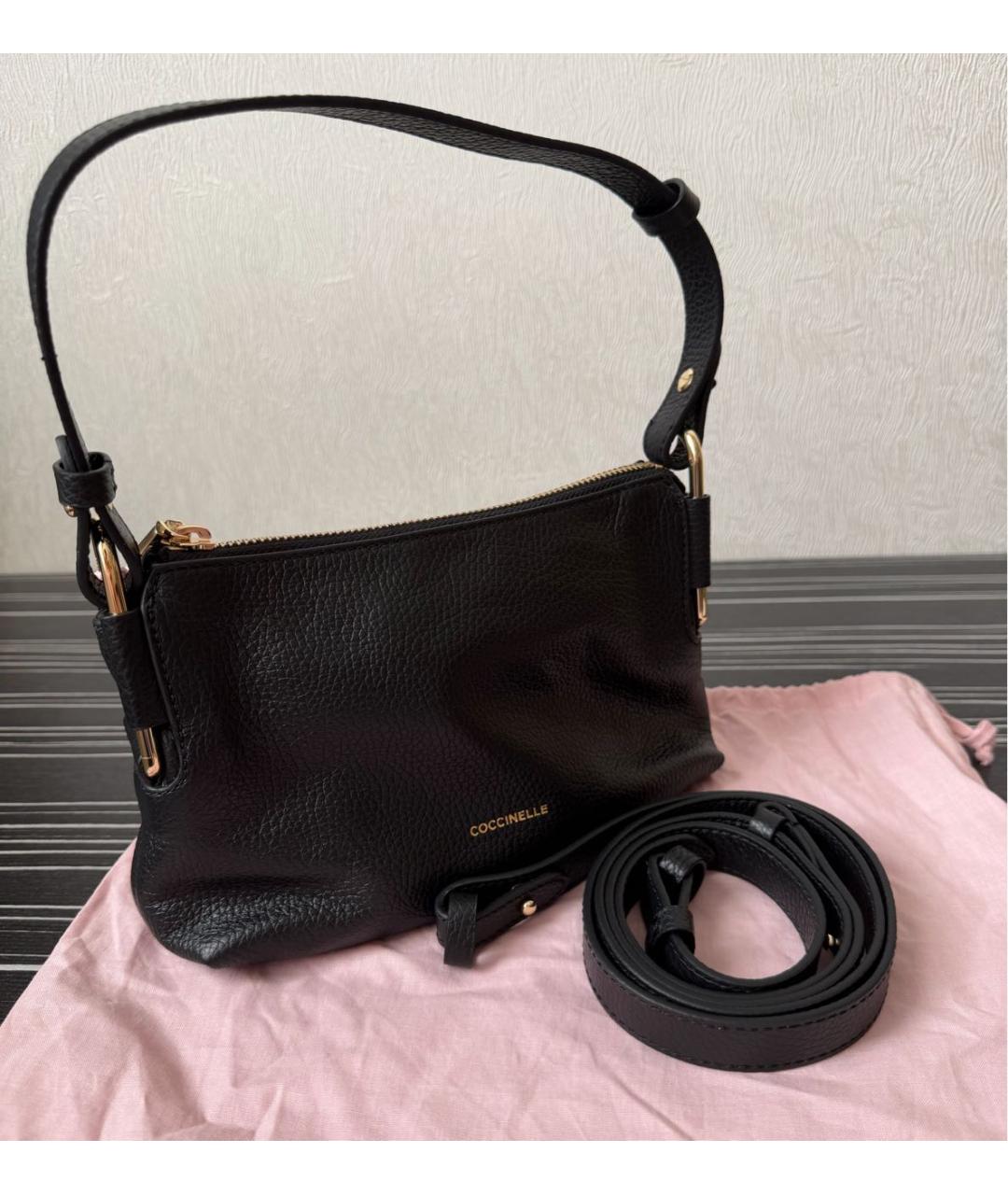 COCCINELLE Черная кожаная сумка через плечо, фото 4