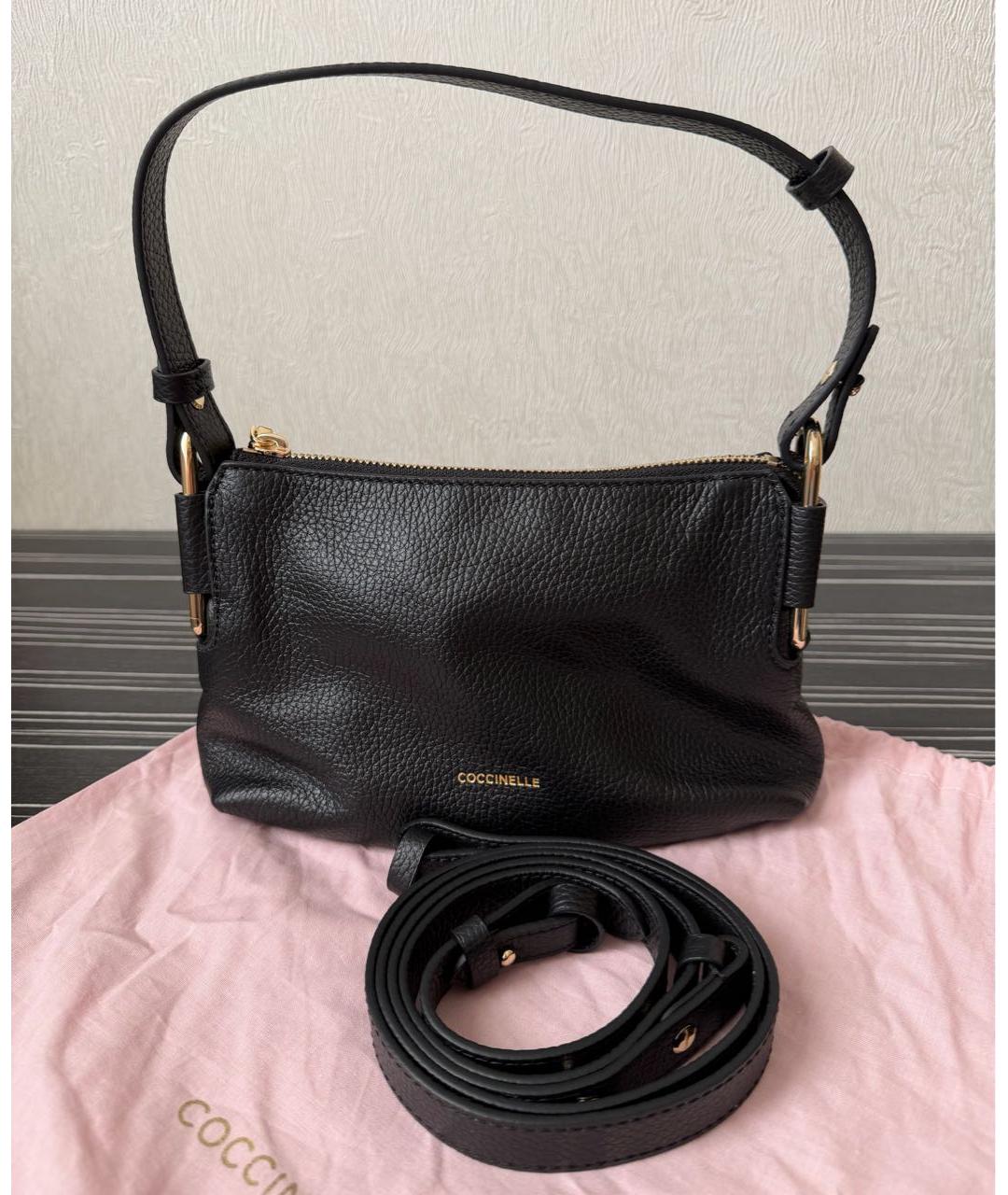 COCCINELLE Черная кожаная сумка через плечо, фото 5