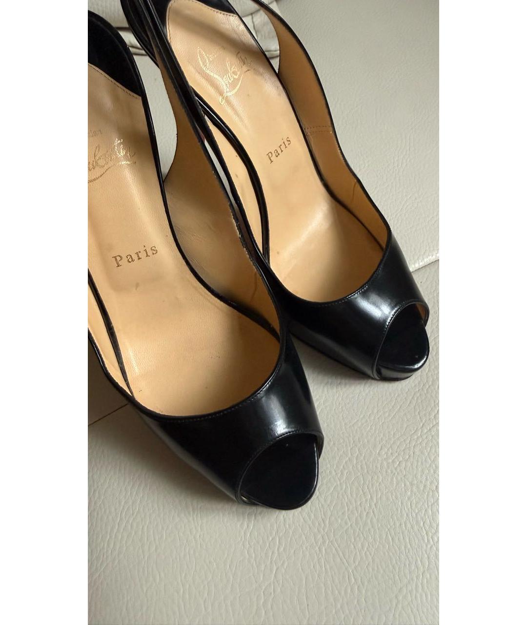 CHRISTIAN LOUBOUTIN Черные кожаные туфли, фото 3