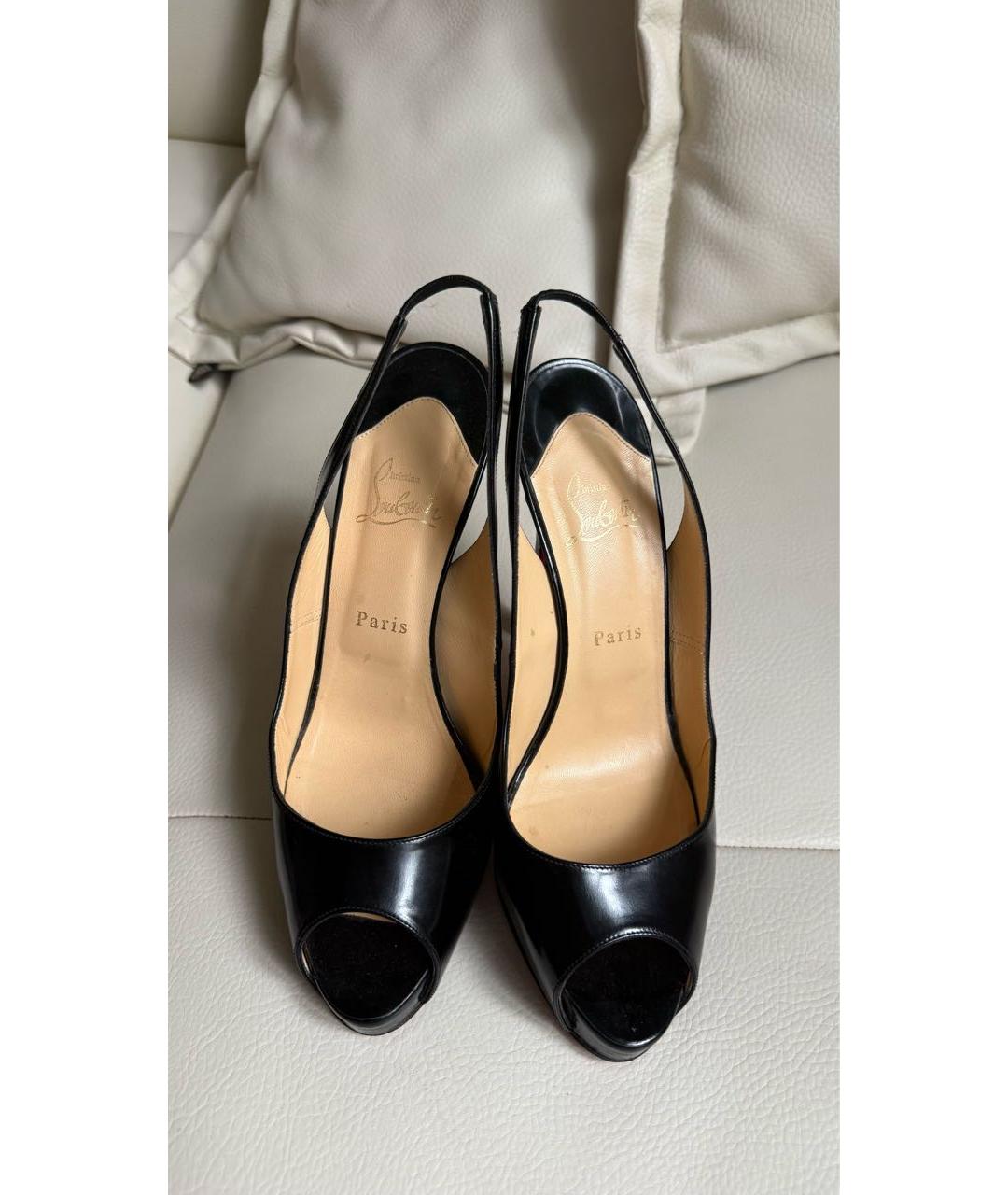 CHRISTIAN LOUBOUTIN Черные кожаные туфли, фото 2