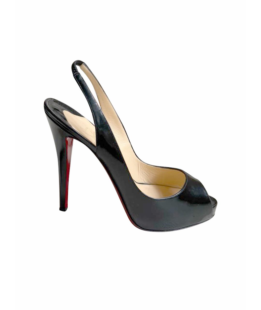 CHRISTIAN LOUBOUTIN Черные кожаные туфли, фото 1