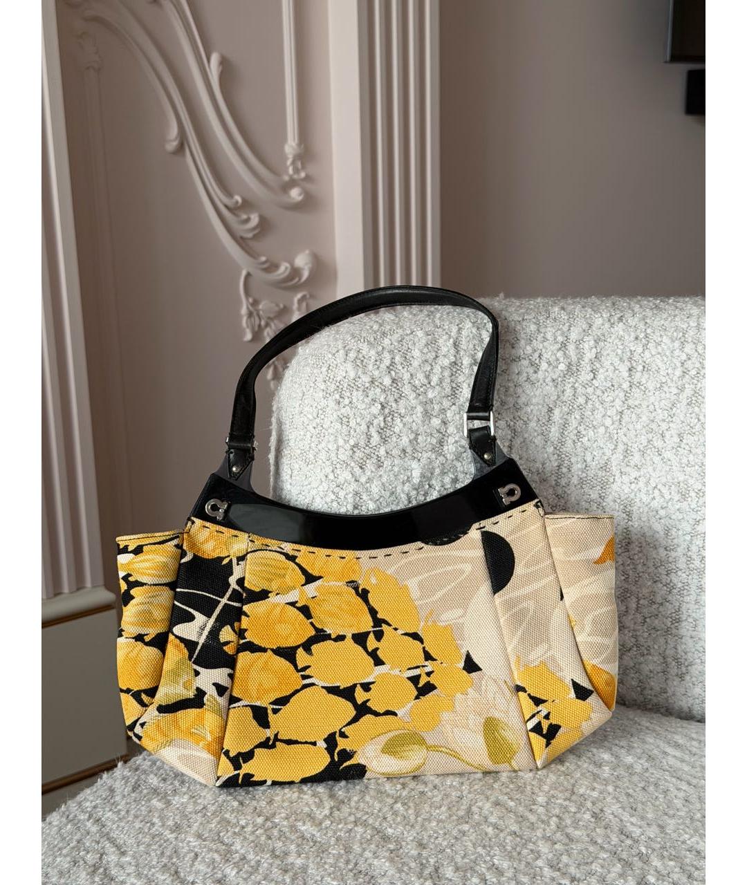 FERRAGAMO Желтая сумка с короткими ручками, фото 9
