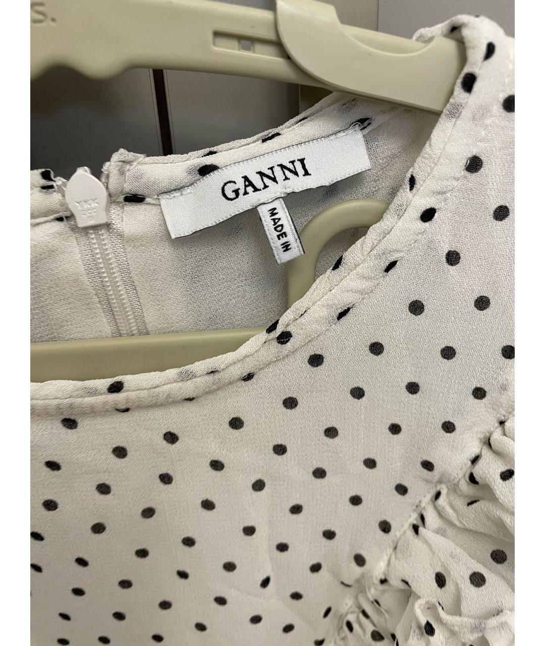 GANNI Белое полиамидовое повседневное платье, фото 5