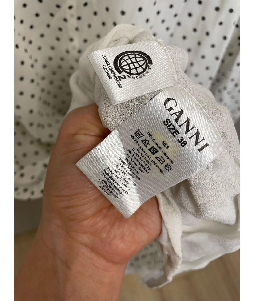 GANNI Белое полиамидовое повседневное платье, фото 4