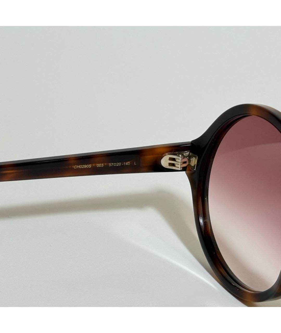 CHLOE Коричневые пластиковые солнцезащитные очки, фото 4
