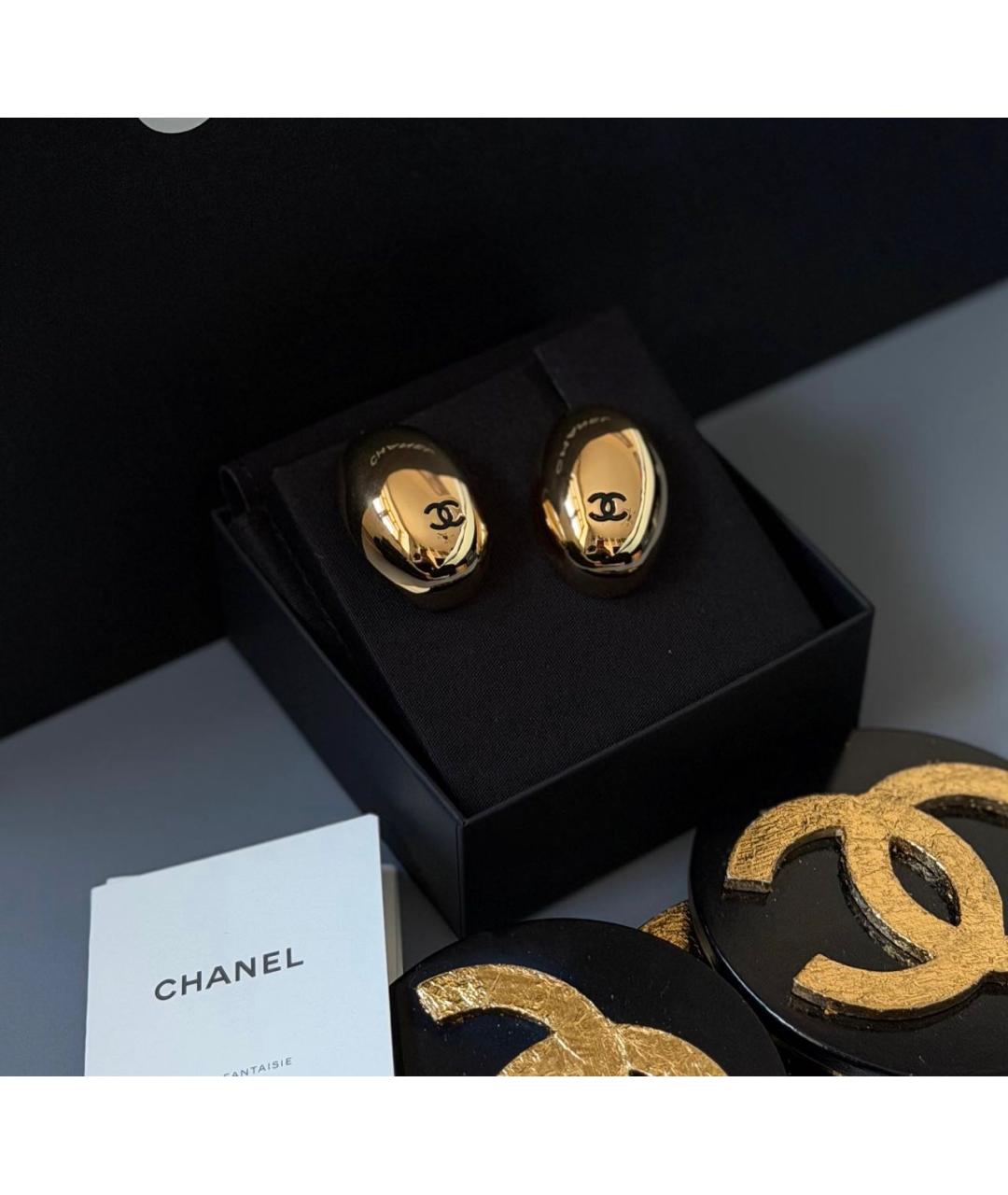 CHANEL Золотые серьги, фото 2