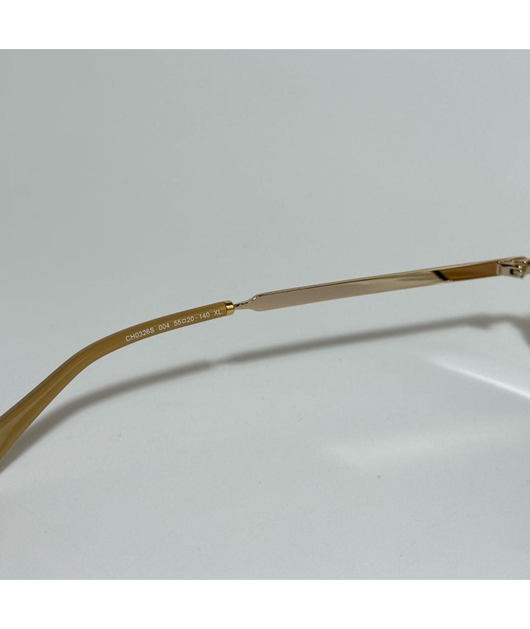 CHLOE Золотые металлические солнцезащитные очки, фото 4