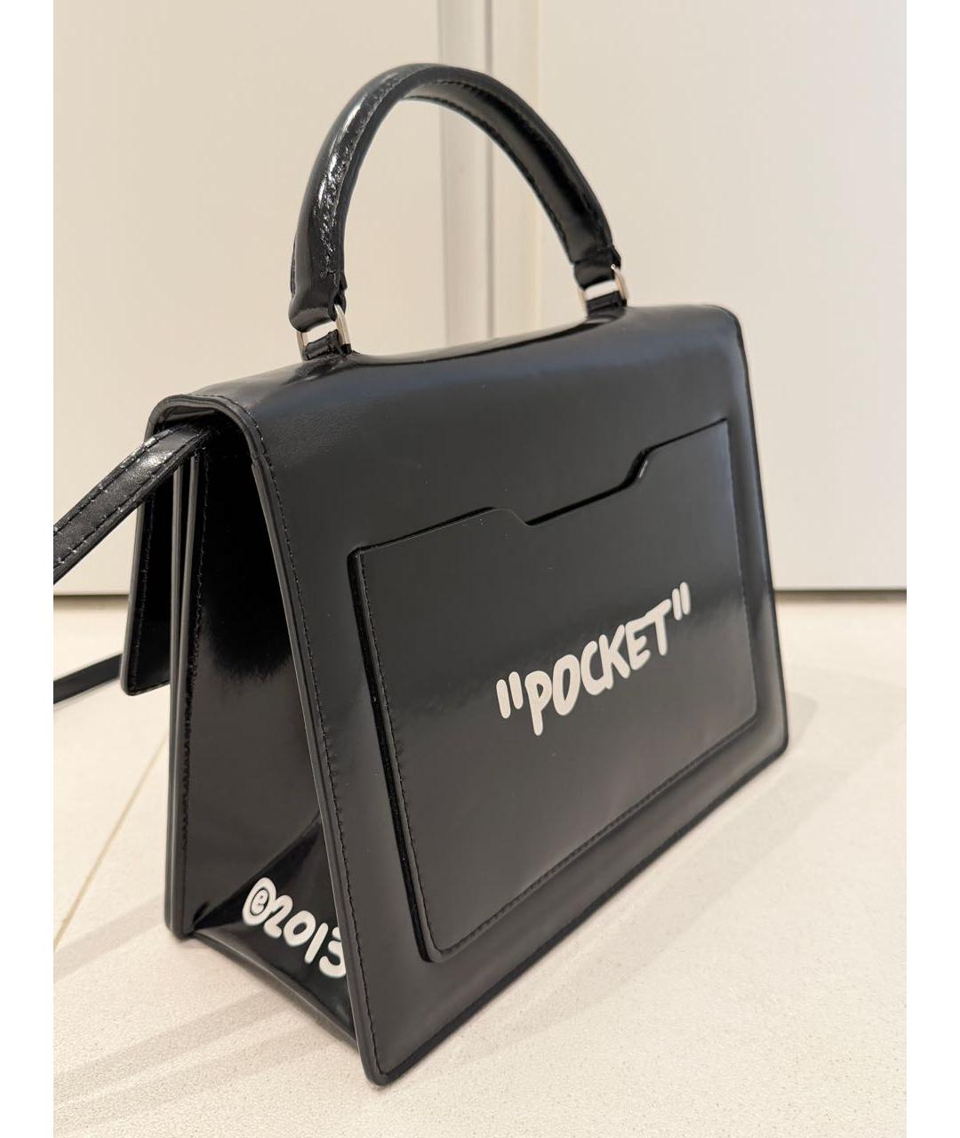 OFF-WHITE Черная кожаная сумка через плечо, фото 2