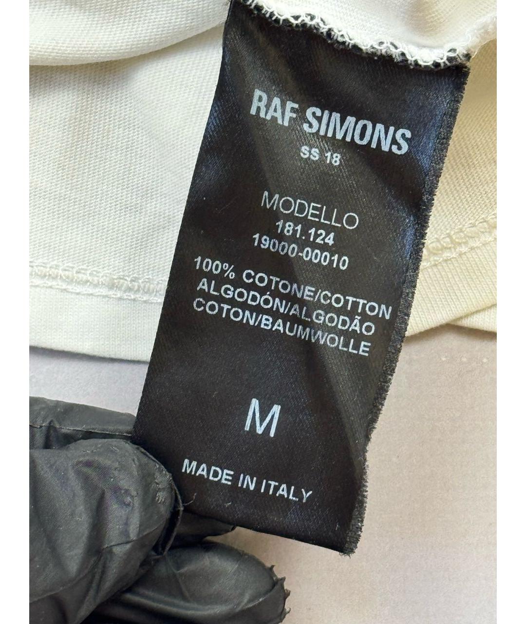 RAF SIMONS Белая хлопковая футболка, фото 6