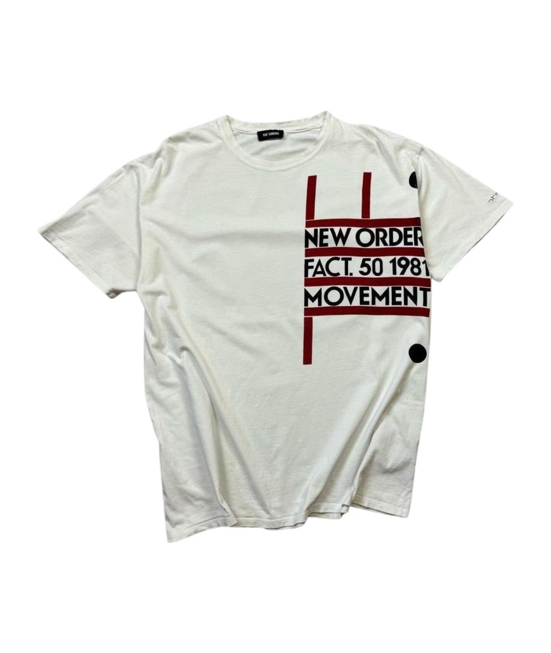 RAF SIMONS Белая хлопковая футболка, фото 1