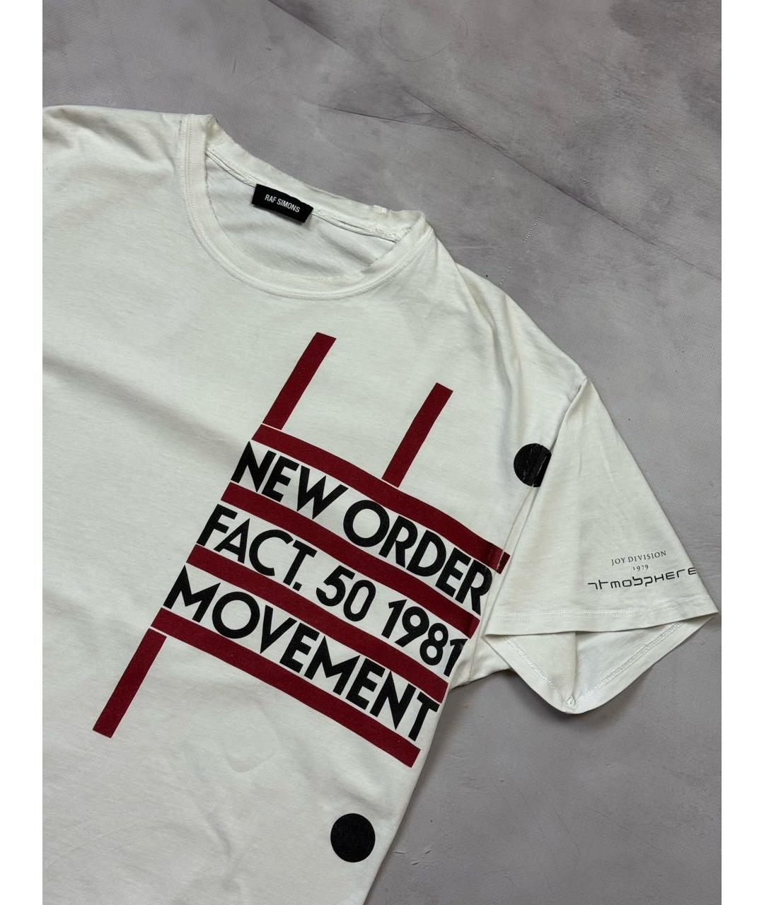 RAF SIMONS Белая хлопковая футболка, фото 2