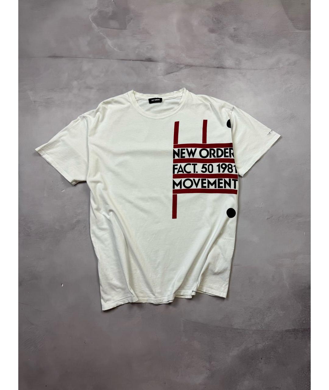 RAF SIMONS Белая хлопковая футболка, фото 9