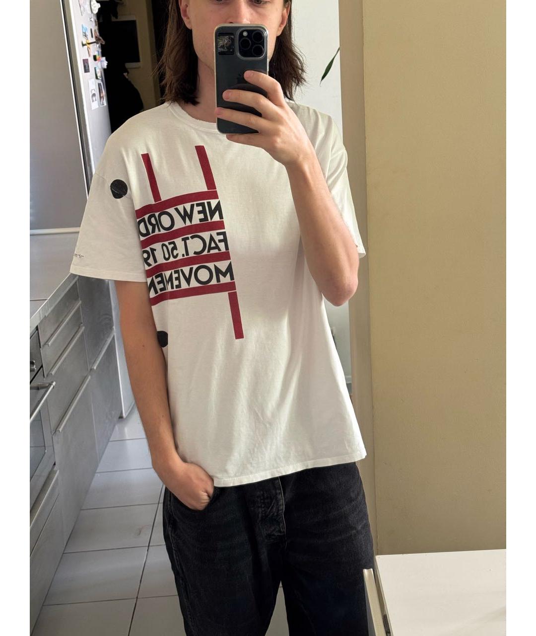 RAF SIMONS Белая хлопковая футболка, фото 5