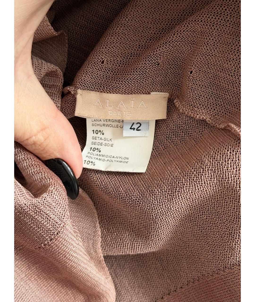 ALAIA Фиолетовое шерстяное повседневное платье, фото 3