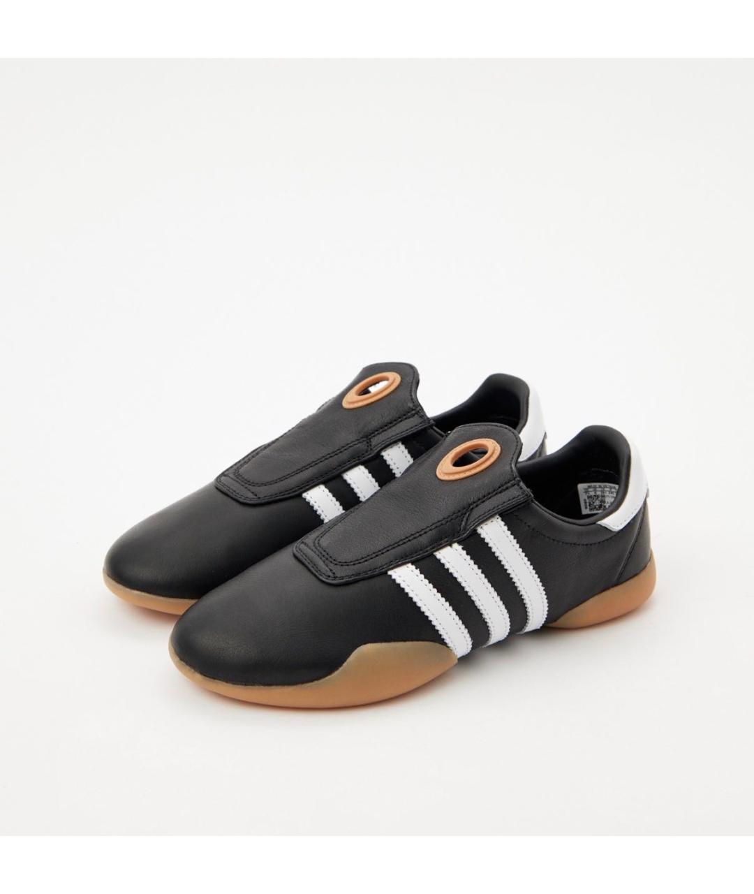 ADIDAS Черные кожаные кроссовки, фото 4