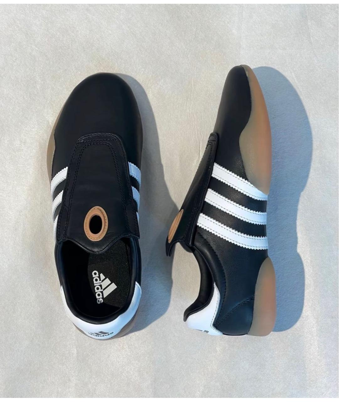 ADIDAS Черные кожаные кроссовки, фото 2