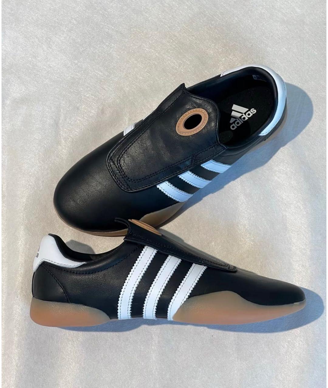 ADIDAS Черные кожаные кроссовки, фото 3