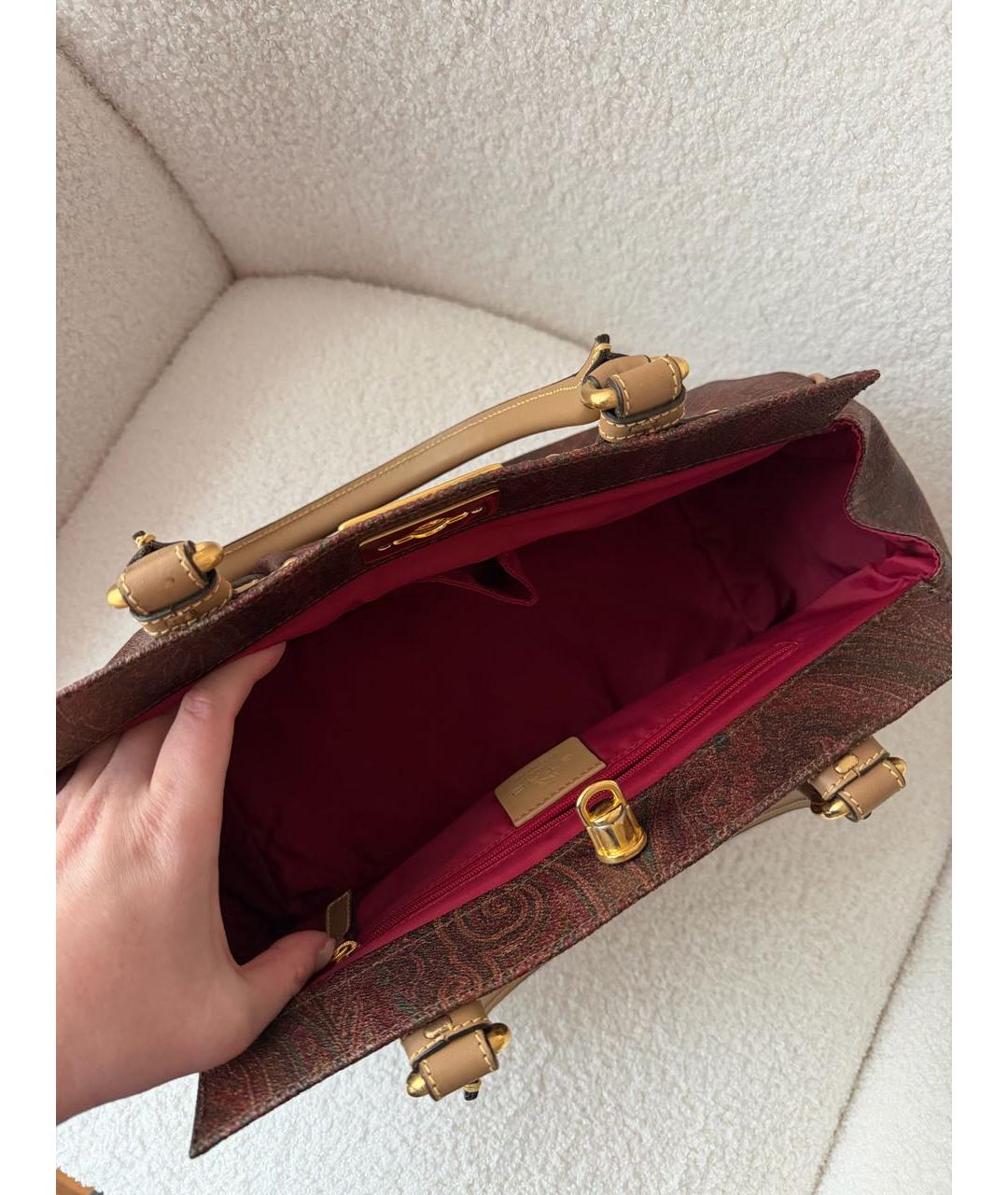 ETRO Бордовая сумка с короткими ручками, фото 4