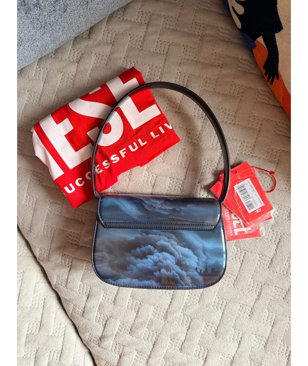 DIESEL Темно-синяя сумка с короткими ручками, фото 3