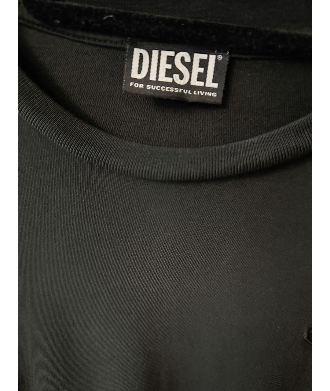 DIESEL Черное хлопковое повседневное платье, фото 2