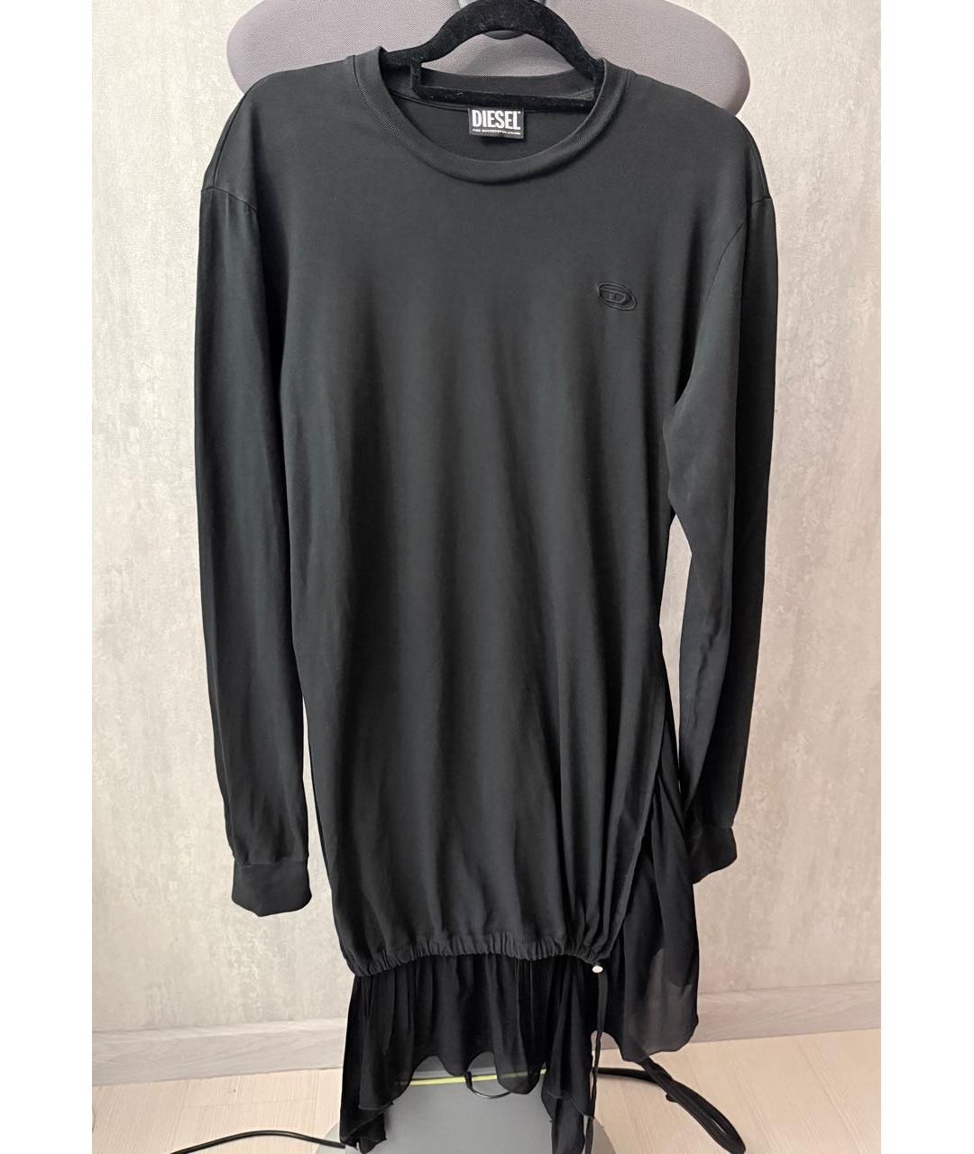 DIESEL Черное хлопковое повседневное платье, фото 5